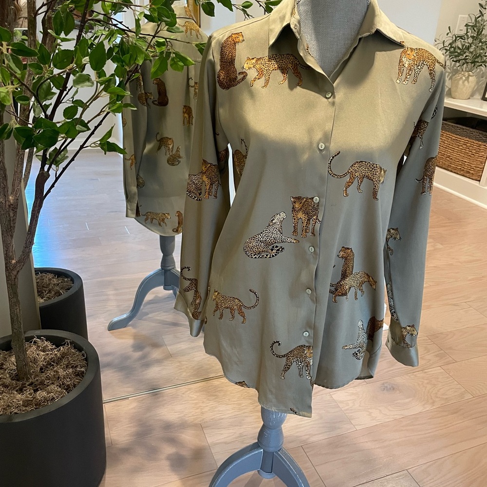 Zara Leopard Print Shirt